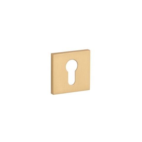 Rozeta kwadratowa Aprile Q Slim 7mm GOLD SATIN - złoty matowy wkładka