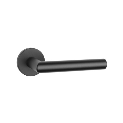 Klamka Aprile Arabis R Slim 7mm BLACK czarny matowy na rozecie okrągłej Enger