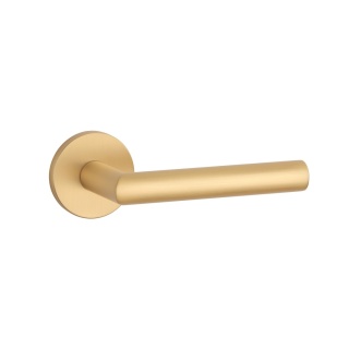 Klamka Aprile Arabis R Slim 7mm GOLD SATIN złoty matowy na rozecie okrągłej Enger