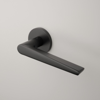 Klamka Aprile Arnica R Slim 7mm BLACK czarny matowy na rozecie okrągłej Enger