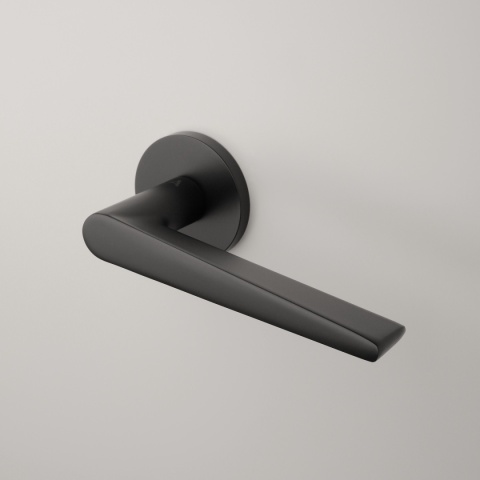 Klamka Aprile Arnica R Slim 7mm BLACK czarny matowy na rozecie okrągłej Enger