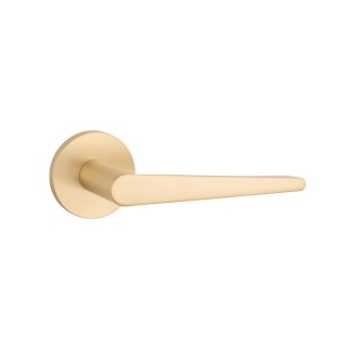 Klamka Aprile Arnica R Slim 7mm GOLD SATIN złoty matowy na rozecie okrągłej Enger