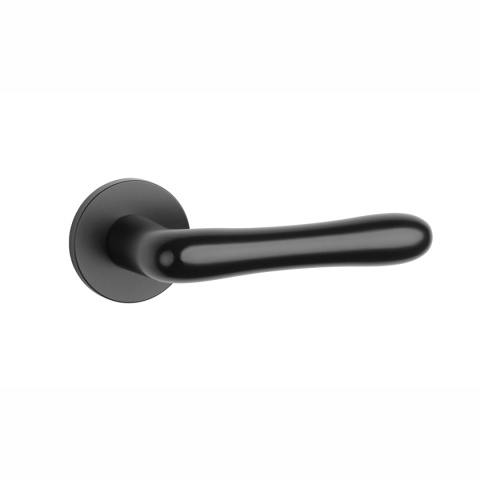 Klamka Aprile Cynia R Slim 7mm BLACK czarny matowy na rozecie okrągłej Enger