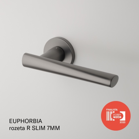 Klamka Aprile Euphorbia R Slim 7mm GYM grafit na rozecie okrągłej Enger