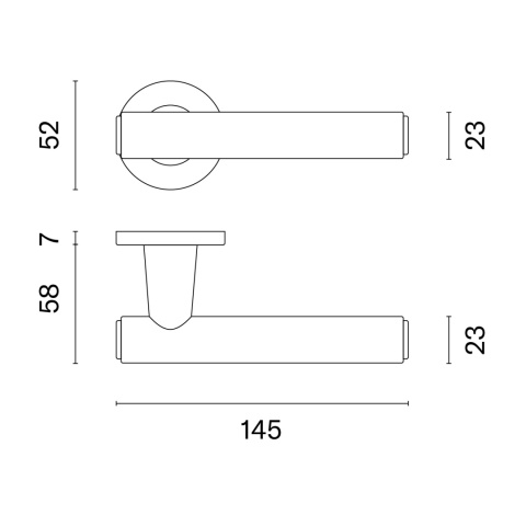 Klamka Aprile Egeria R Slim 7mm BK / BLACK LEATHER czarny matowy / czarna skóra na rozecie okrągłej Enger