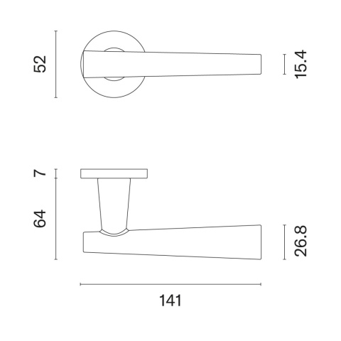 Klamka Aprile Euphorbia R Slim 7mm KG złoty matowy na rozecie okrągłej Enger
