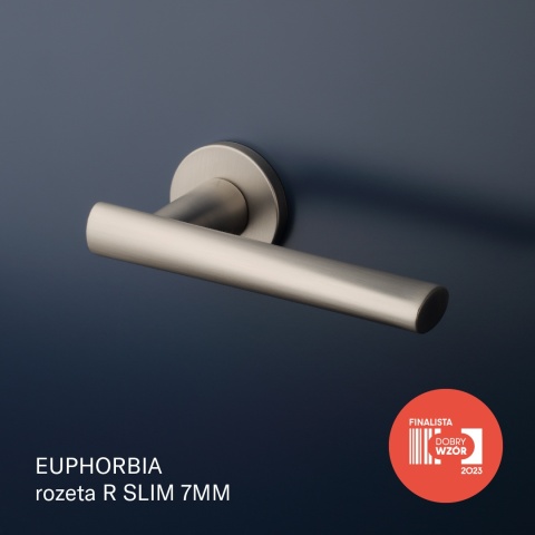 Klamka Aprile Euphorbia R Slim 7mm SNM nikiel na rozecie okrągłej Enger