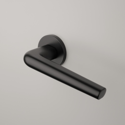 Klamka Aprile Funkia R Slim 7mm BLACK czarny matowy na rozecie okrągłej Enger