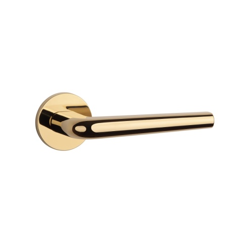 Klamka Aprile Funkia R Slim 7mm GOLD PVD złoty polerowany PVD na rozecie okrągłej Enger