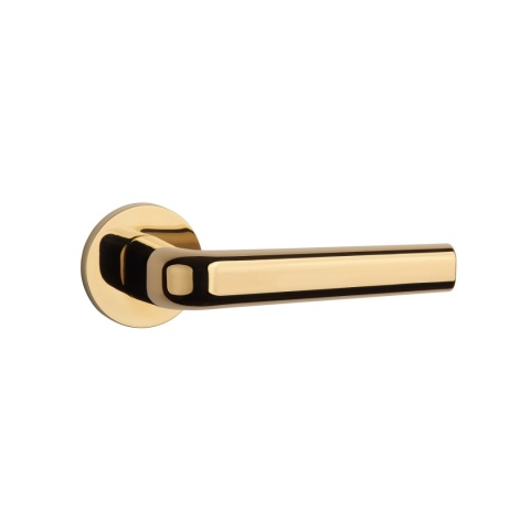 Klamka Aprile Inula R Slim 7mm GOLD PVD złoty polerowany PVD na rozecie okrągłej Enger