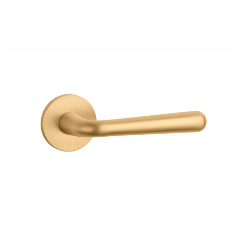 Klamka Aprile Irga R Slim 7mm GOLD SATIN złoty matowy na rozecie okrągłej Enger