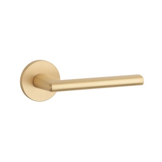 Klamka Aprile Kalmia R Slim 7mm GOLD SATIN złoty matowy na rozecie okrągłej Enger