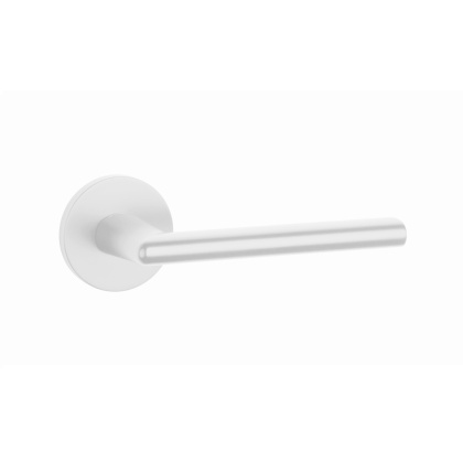 Klamka Aprile Kalmia R Slim 7mm WHITE biały matowy na rozecie okrągłej Enger