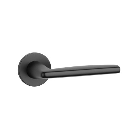 Klamka Aprile Luna R Slim 7mm BLACK czarny matowy na rozecie okrągłej Enger