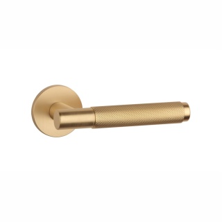 Klamka Aprile Molinia R Slim 7mm GOLD SATIN złoty matowy na rozecie okrągłej Enger