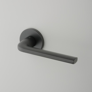 Klamka Aprile Oleandro R Slim 7mm BLACK czarny matowy na rozecie okrągłej Enger
