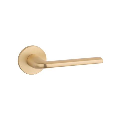 Klamka Aprile Oleandro R Slim 7mm GOLD SATIN złoty matowy na rozecie okrągłej Enger