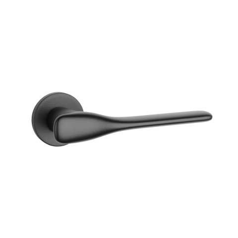 Klamka Aprile Orchide R Slim 7mm BK czarny matowy na rozecie okrągłej Enger