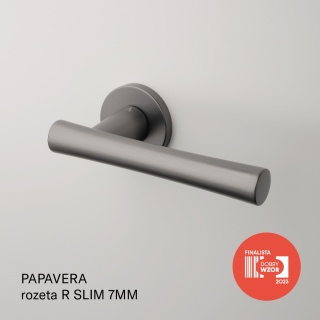 Klamka Aprile Papavera R Slim 7mm GYM grafit na rozecie okrągłej Enger