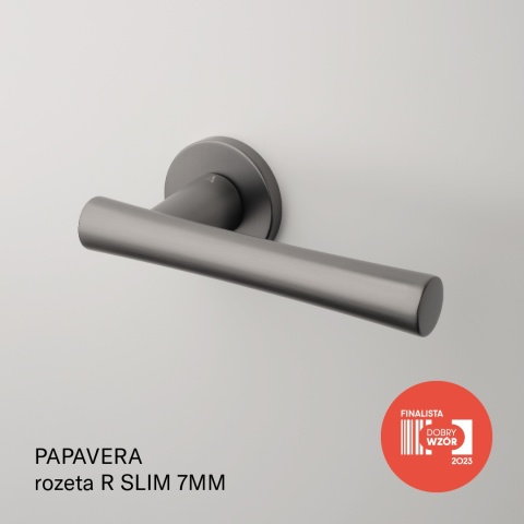 Klamka Aprile Papavera R Slim 7mm GYM grafit na rozecie okrągłej Enger