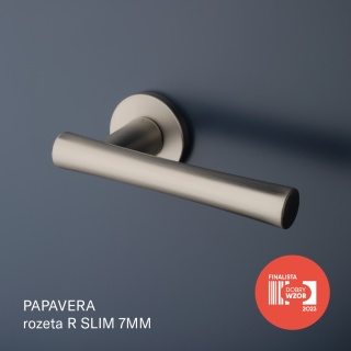 Klamka Aprile Papavera R Slim 7mm SNM nikiel na rozecie okrągłej Enger