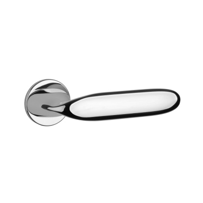 Klamka Aprile Peonia R Slim 7mm LC chrom polerowany na rozecie okrągłej Enger