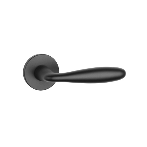 Klamka Aprile Verbena R Slim 7mm BLACK czarny matowy na rozecie okrągłej Enger