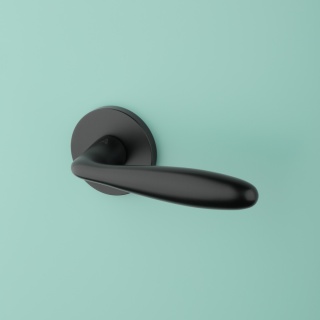 Klamka Aprile Verbena R Slim 7mm BLACK czarny matowy na rozecie okrągłej Enger