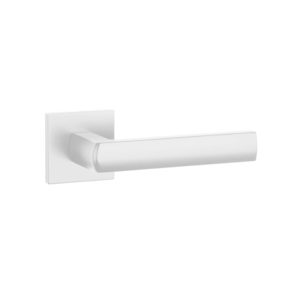 Klamka Aprile Hosta Q Slim 7mm WHITE biały matowy na rozecie kwadratowej Enger
