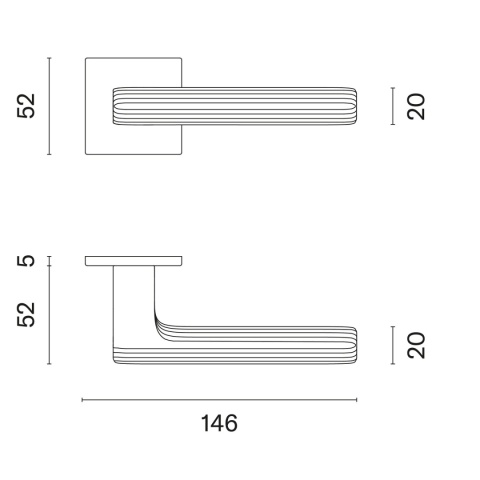 Klamka Aprile Larice Q Super Slim 5mm LC chrom polerowany na rozecie kwadratowej Enger