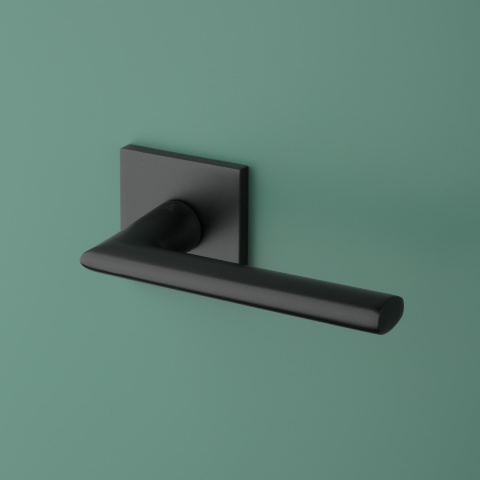 Klamka Aprile Primula Q Slim 7mm BLACK czarny matowy na rozecie kwadratowej Enger