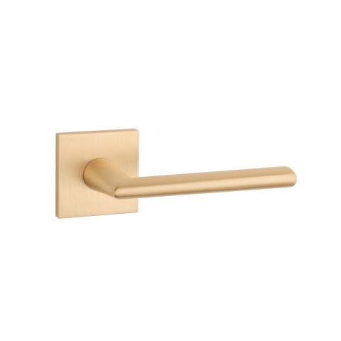 Klamka Aprile Primula Q Slim 7mm GOLD SATIN złoty matowy na rozecie kwadratowej Enger