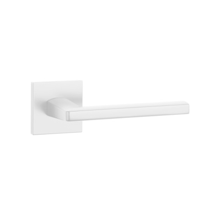 Klamka Aprile Pyrola Q Slim 7mm WHITE biały matowy na rozecie kwadratowej Enger