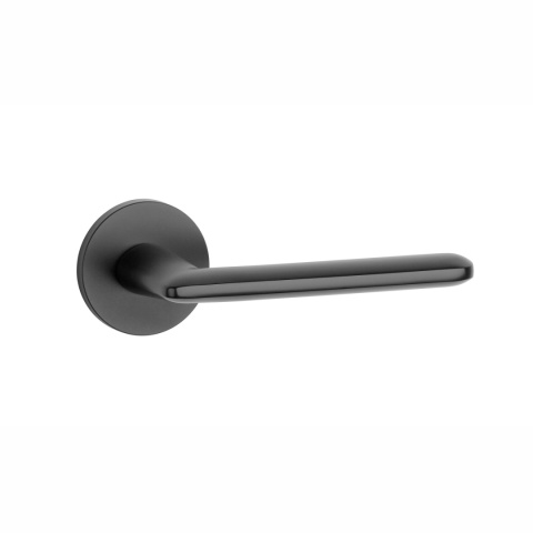 Klamka Stile Ava R Slim 7mm BLACK czarny matowy na rozecie okrągłej Enger