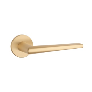 Klamka Stile Salta R Slim 7mm GOLD SATIN złoty matowy na rozecie okrągłej Enger