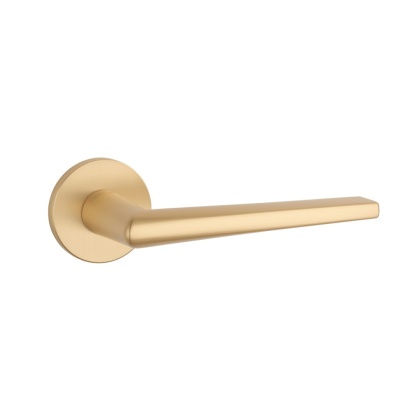 Klamka Stile Salta R Slim 7mm GOLD SATIN złoty matowy na rozecie okrągłej Enger
