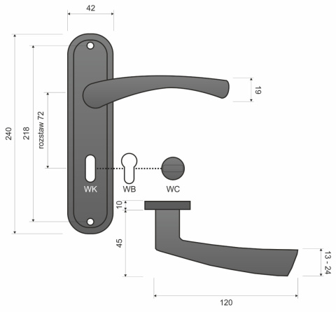 Klamka Laura KLR 413 patyna długi szyld na wc 72 mm Infinity Line Klamka Laura KLR 413 patyna długi szyld na wc 72 mm Infinity Line