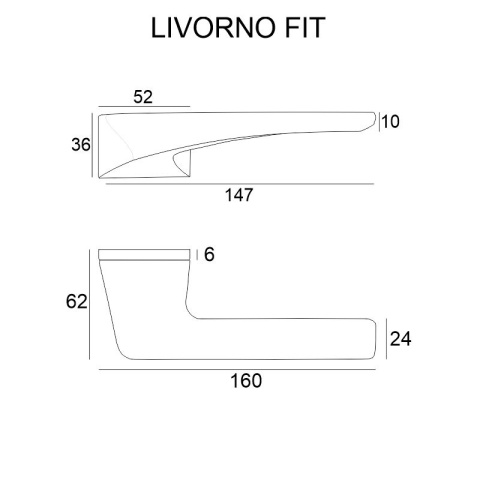 Klamka Livorno fit chrom na rozecie prostokątnej VDS Klamka Livorno fit chrom na rozecie prostokątnej VDS
