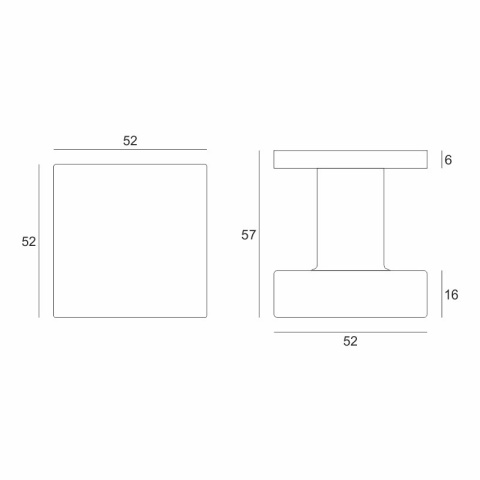 Gałka stała Q fit złoty-satyna na rozecie kwadratowej VDS