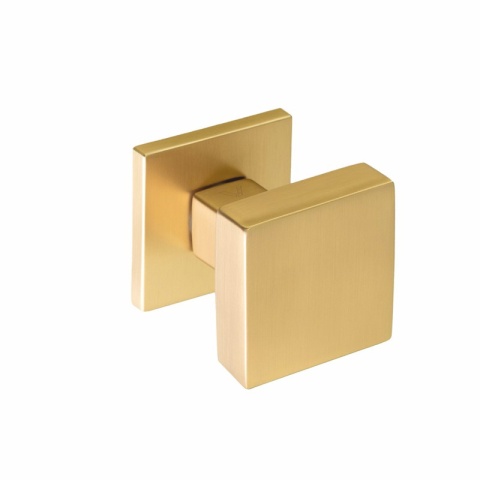 Gałka stała Q fit złoty-satyna na rozecie kwadratowej VDS