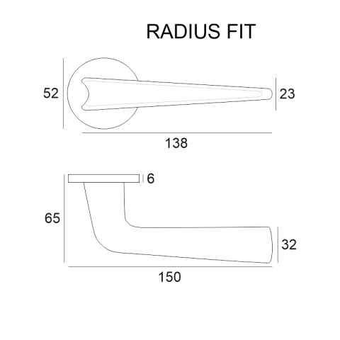 Klamka Radius fit chrom-satyna na rozecie okrągłej VDS Klamka Radius fit chrom-satyna na rozecie okrągłej VDS