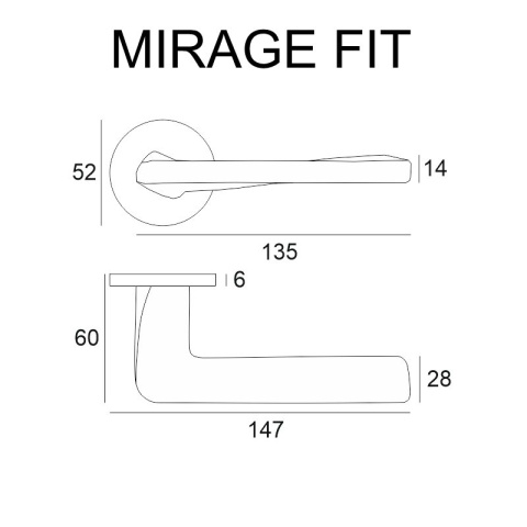Klamka Mirage fit chrom na rozecie okrągłej VDS Klamka Mirage fit chrom na rozecie okrągłej VDS