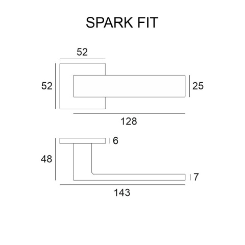 Klamka Spark fit antracyt na rozecie kwadratowej VDS Klamka Spark fit antracyt na rozecie kwadratowej VDS