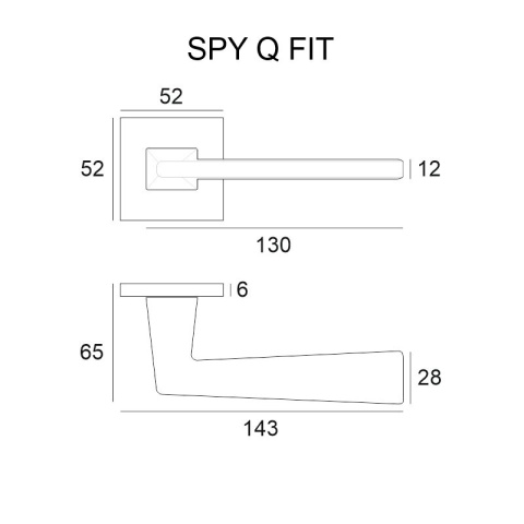 Klamka Spy Q fit chrom na rozecie kwadratowej VDS Klamka Spy Q fit chrom na rozecie kwadratowej VDS