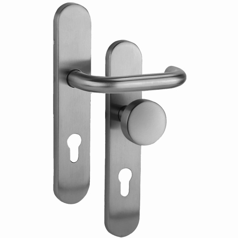 Klamko Gałka stała Olarix stal nierdzewna długi szyld na wkładkę rozstaw 72 mm VDS Klamko Gałka stała Olarix stal nierdzewna długi szyld na wkładkę rozstaw 72 mm VDS