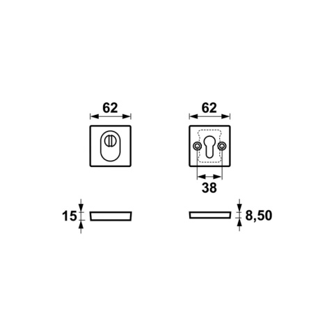 Rozeta górna AXA Mars Flex F6 inox Rozeta górna AXA Mars Flex F6 inox
