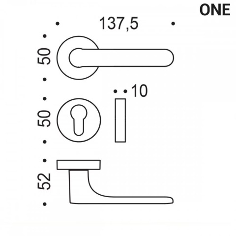 Klamka One pomarańczowy zachód słońca na rozecie okrągłej z rozetą na wkładkę Colombo