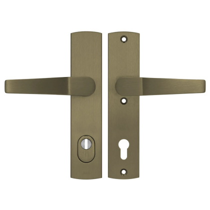Klamko Klamka AXA Arrow Flex Premium F4 stare złoto rozstaw 92 mm