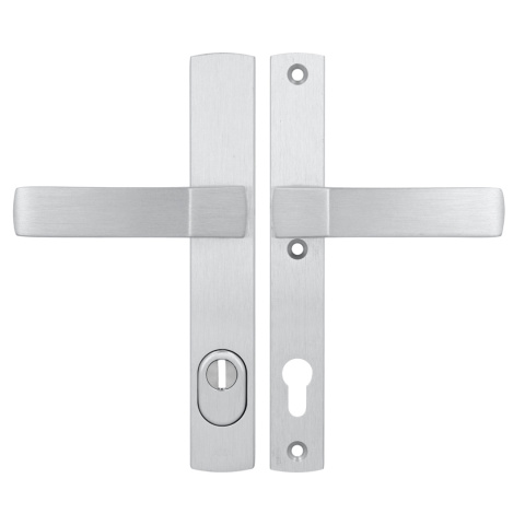 Klamko Klamka AXA Solid Flex Premium F1 srebrna rozstaw 92 mm Klamko Klamka AXA Solid Flex Premium F1 srebrna rozstaw 92 mm
