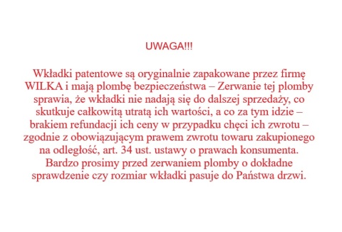 Zestaw wkładek Wilka na jeden klucz 35/70+70/35G klasa C mosiądz 5 kluczy